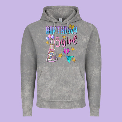 Birthday Girl 6 Vintage Hoodie Designed By Bundleandbundleshop