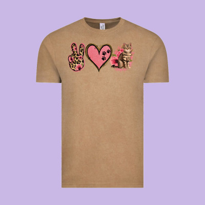 Peace Love Cats Vintage Tee Designed By Jasminsmagicworld