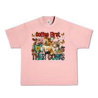 Salmon Coffee First Then Cows Urban Heavy Tee - FaDigitalArtStudio