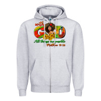 Heather Grey with god all things are possible juneteenth Zipper Hoodie - AdoDesignShop