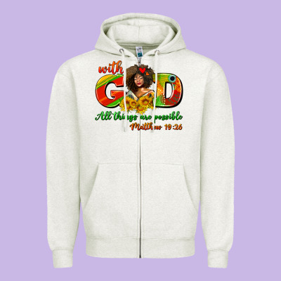 With God All Things Are Possible Juneteenth Zipper Hoodie Designed By Adodesignshop