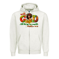 Oatmeal Heather with god all things are possible juneteenth Zipper Hoodie - AdoDesignShop