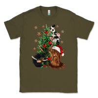 Army Green heifer cow gnomies christmas tree Classic Tee - CowGirlArtShop