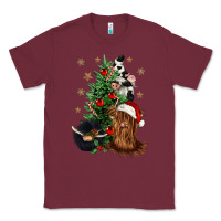Burgundy heifer cow gnomies christmas tree Classic Tee - CowGirlArtShop