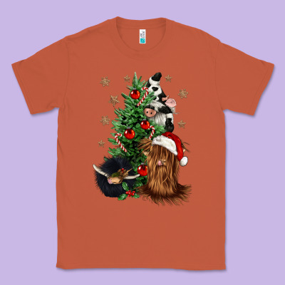 Heifer Cow Gnomies Christmas Tree Classic Tee Designed By Cowgirlartshop