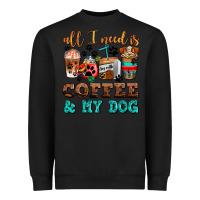 Black all i need is coffee and my dog Heavyweight Sweatshirt - AdoDesignShop