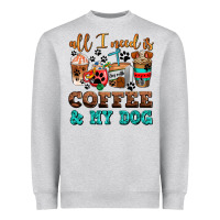 Heather Grey all i need is coffee and my dog Heavyweight Sweatshirt - AdoDesignShop