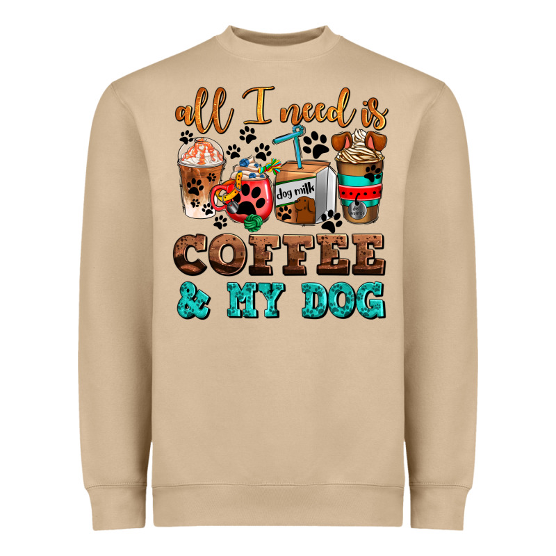All I Need Is Coffee And My Dog Heavyweight Sweatshirt by AdoDesignShop | Teevron