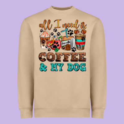 All I Need Is Coffee And My Dog Heavyweight Sweatshirt Designed By Adodesignshop