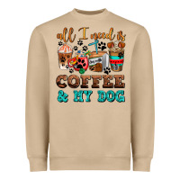 Mushroom all i need is coffee and my dog Heavyweight Sweatshirt - AdoDesignShop