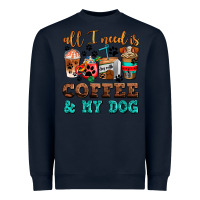 Navy all i need is coffee and my dog Heavyweight Sweatshirt - AdoDesignShop