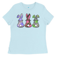 Baby Blue Easter bunnies Ladies Tee - CowGirlArtShop