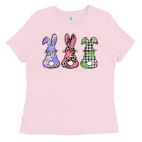 Bubblegum Pink Easter bunnies Ladies Tee - CowGirlArtShop