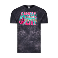 Cloud Black Cancer picked the wrong girl Breast Cancer Vintage Tee - FaDigitalArtStudio