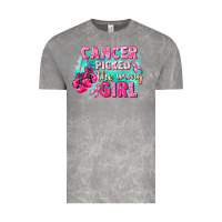 Cloud Rock Cancer picked the wrong girl Breast Cancer Vintage Tee - FaDigitalArtStudio