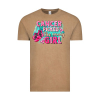 Vintage Coffee Cancer picked the wrong girl Breast Cancer Vintage Tee - FaDigitalArtStudio