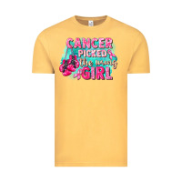 Vintage Mustard Cancer picked the wrong girl Breast Cancer Vintage Tee - FaDigitalArtStudio