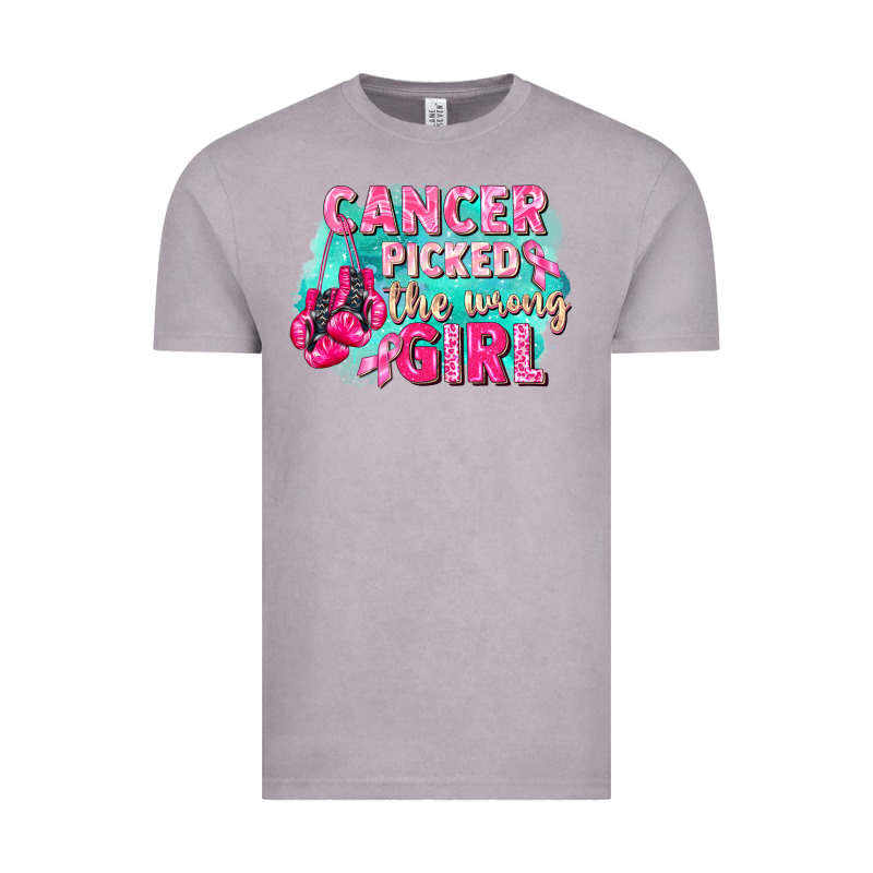 Cancer Picked The Wrong Girl Breast Cancer Vintage Tee by FaDigitalArtStudio | Teevron