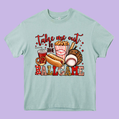 Take Me Out To The Ball Game Baseball Heavy Core Tee Designed By Jasminsmagicworld
