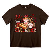 Chocolate Brown take me out to the ball game baseball Heavy Core Tee - Jasminsmagicworld