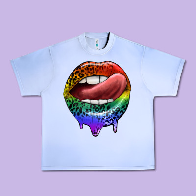 Rainbow Lips Pride Urban Heavy Tee Designed By Fadigitalartstudio