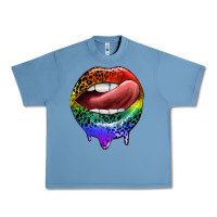 Pebble Blue rainbow lips pride Urban Heavy Tee - FaDigitalArtStudio