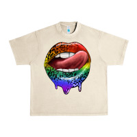 Sandshell rainbow lips pride Urban Heavy Tee - FaDigitalArtStudio