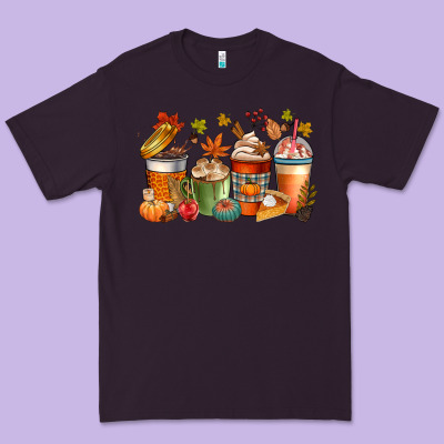 Fall Coffee Cups Premium Tee Designed By Cowgirlartshop