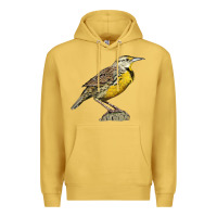 Antique Gold Western Meadowlark Premium Hoodie - LillyAllenDesigns