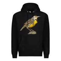 Black Western Meadowlark Premium Hoodie - LillyAllenDesigns