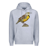 Heather Grey Western Meadowlark Premium Hoodie - LillyAllenDesigns