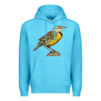 Ocean Blue Western Meadowlark Premium Hoodie - LillyAllenDesigns