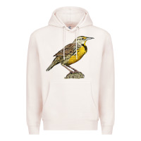 Pale Pink Western Meadowlark Premium Hoodie - LillyAllenDesigns