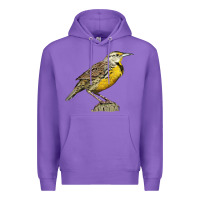 Purple Western Meadowlark Premium Hoodie - LillyAllenDesigns