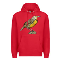 Red Western Meadowlark Premium Hoodie - LillyAllenDesigns