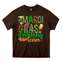 Chocolate Brown Mardi Gras drinking team Heavy Core Tee - HowdyJamesFarm