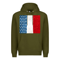 Army Green custom text american flag(used font 'doctrin Premium Hoodie - Jasminsmagicworld