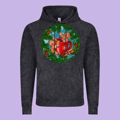 Gingerbread Men With Hot Chocolate Vintage Hoodie Designed By Bundleandbundleshop