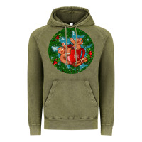 Vintage Olive gingerbread men with hot chocolate Vintage Hoodie - BundleAndBundleShop