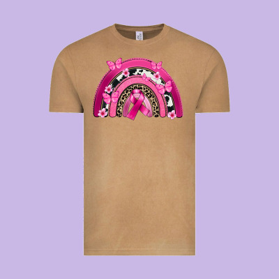 Breast Cancer Rainbow Vintage Tee Designed By Fadigitalartstudio