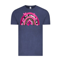 Vintage Denim Breast Cancer rainbow Vintage Tee - FaDigitalArtStudio