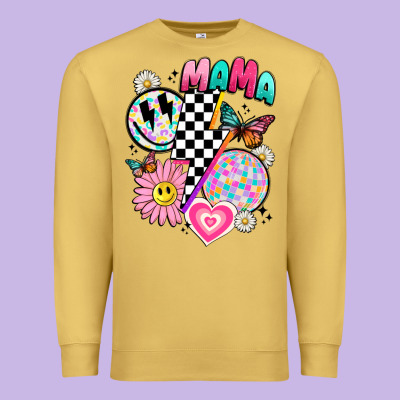 Retro Mama Premium Sweatshirt Designed By Jahusdesignshop