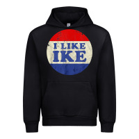 Black i like ike political button vintage distressed Urban Hoodie - baoMotion