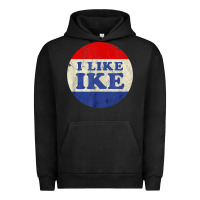 Pigment Black i like ike political button vintage distressed Urban Hoodie - baoMotion