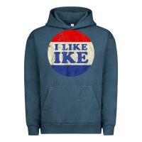 Pigment Midnight Navy i like ike political button vintage distressed Urban Hoodie - baoMotion