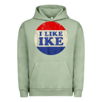 Pigment Oil Green i like ike political button vintage distressed Urban Hoodie - baoMotion