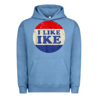 Pigment Pebble Blue i like ike political button vintage distressed Urban Hoodie - baoMotion