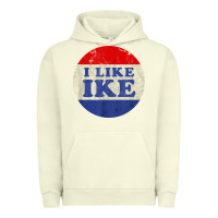 Pigment Pistachio i like ike political button vintage distressed Urban Hoodie - baoMotion