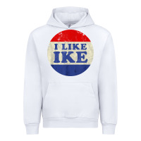 White i like ike political button vintage distressed Urban Hoodie - baoMotion