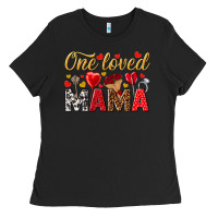 Black One loved mama valentines day Ladies Tee - HowdyJamesFarm